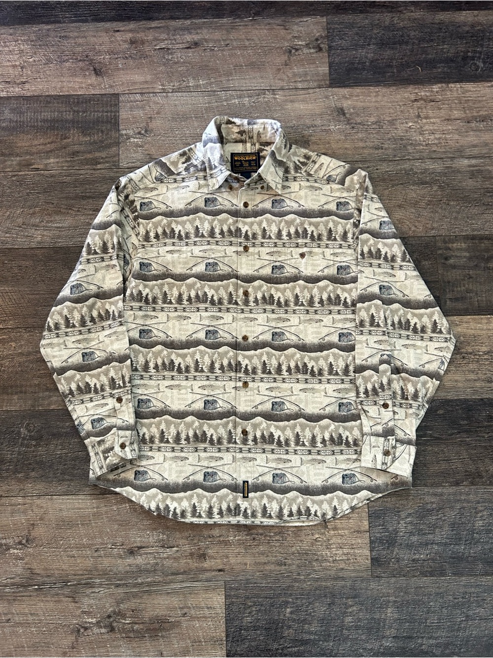 Vintage Woolrich Flannel Trout Fly Fishing Long Sleeve Button Down Men’s Size XL